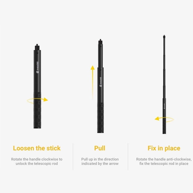 Insta360 Selfie Selfie Stick 1/4 pulgadas 28cm-20cm Longitud ajustable para Insta360 One X2/Insta360 One X/One/Evo/One R Camera R