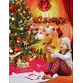 thumbnail image 5 of Christmas Tree Skirt 48 inches, Red Tree Skirt Ornaments Soft Plush Christmas Tree Mat with Cute Santa Claus White Reindeer Christmas Tree Skirts for Holiday Party Indoor Outdoor, 5 of 6