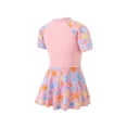 thumbnail image 6 of Gytharion Summer One-Piece Bathing Suits for Teen Girls Fashion Print Short Sleeve Zipper Skirted Swimsuit Kids Girls Cute Swimming Dresses, Sizes 5-13 Years, 6 of 7