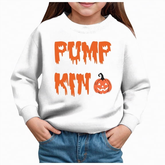 Godom Girls Casual Long Sleeve Sweatshirt Crew Neck Cute Halloween Print Pullover Relaxed Fit Tops