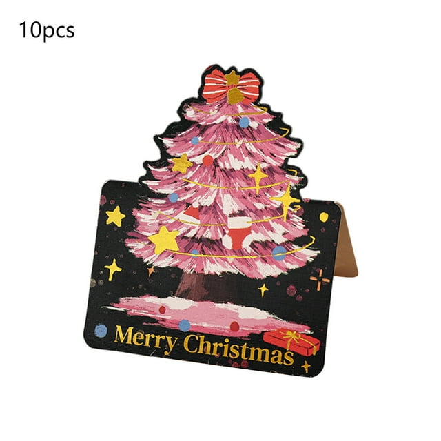 Gift Cards Christmas Christmas Christmas Tree Stamping Greeting Cards Flower Shop Baking Gift Giving Small Cards Message Cards Small Christmas Tree