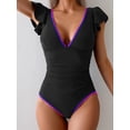 thumbnail image 2 of Traje de baño Aidonger Tummy Control de una pieza con volantes para mujer, 2 of 5