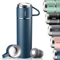 thumbnail image 1 of Water Bottle, 500ml Vacuum Flask, Insulated Travel Mug With Leakproof Lid & Handle, Reusable Bottles Stays Hot & Cold For Work Sports Cycling, Blue, 1 of 4