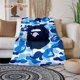 thumbnail image 1 of Fashion Bape Flannel Throw blanket Children and adults Gift Fluffy Fleece blanket for Bedroom Bed Sofa Travel Camping Washable, 1 of 4