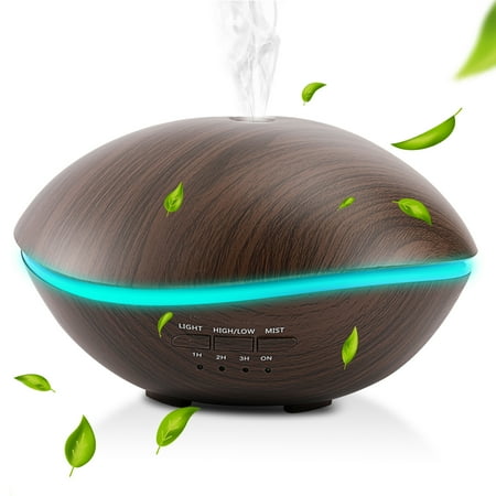 Noahstrong 500ml Essential Oil Diffuser, Woodgrain Aromatherapy Diffusers Air Humidifier, Waterless Auto Shut-off for Large Room Bedroom Home Office