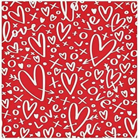 

Bestwell Valentine s Day Love Heart Cloth Napkins 6 pieces Oversized Washable Reusable Polyester Dinner Table Napkins for Family Restaurant Party Decor 20 x20