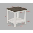 thumbnail image 4 of Farmhouse Style End Table, Brown & White Two-Tone Finish, Wooden Accent Table for Living Room, 4 of 5