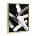 thumbnail image 4 of Stupell Industries Brushstrokes on Black Abstract Painting Gold Floater Framed Canvas Art Print Wall Art, 17 x 21, 4 of 10