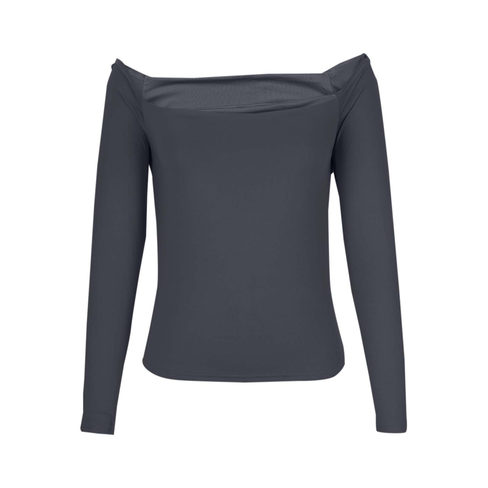 Crop Tops for Women Off The Shoulder Long Sleeve T Shirts Slim Fit
