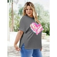 thumbnail image 5 of XCHQRTI Womens Oversized Love Shirt Half Sleeve Summer Tee Graphic Valentine's Day Plus Tops, 5 of 7