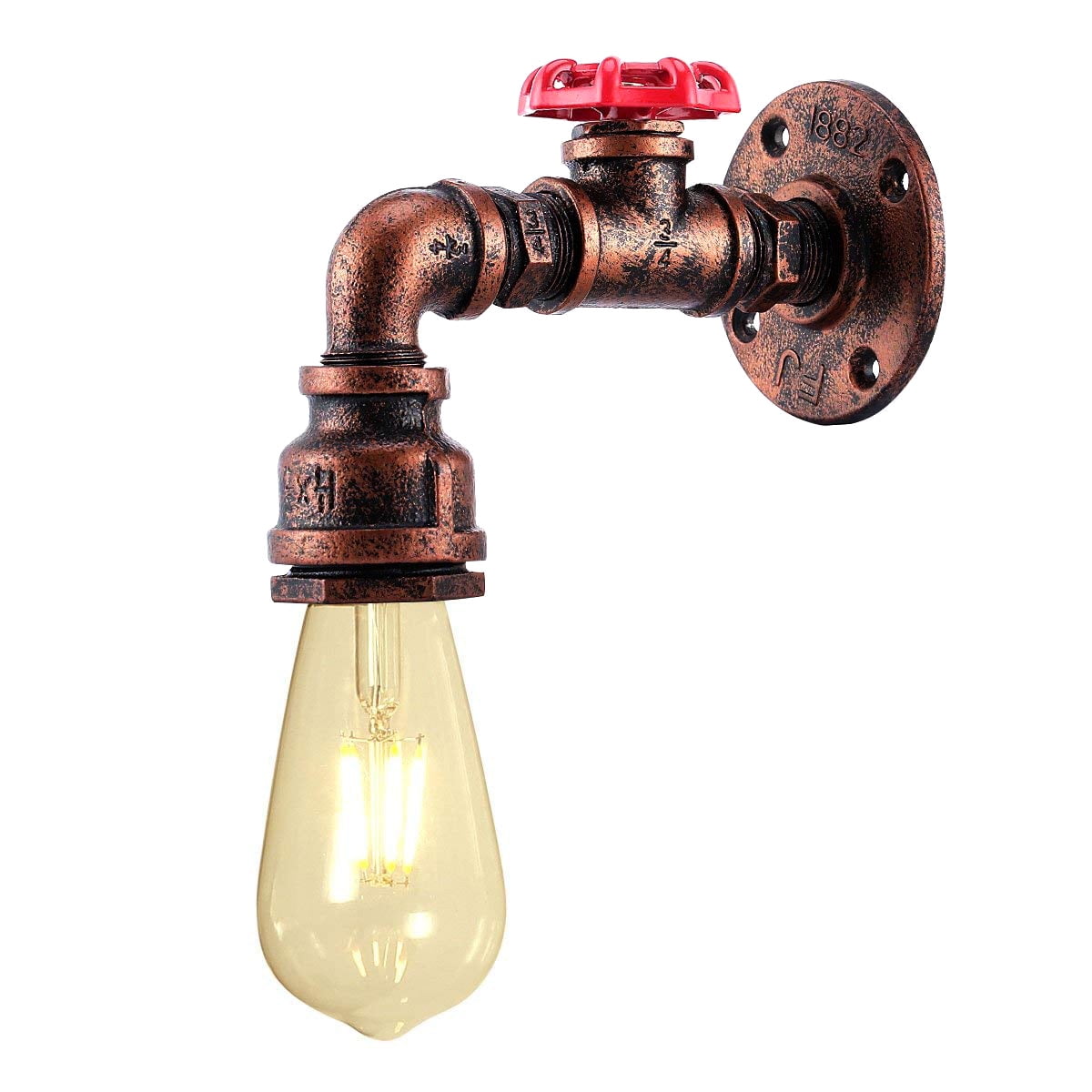 Restaurant Rust Color KAWELL Creative Vintage Ceiling Pendant Light Industrial Retro Chandelier Pipe Style Art Deco Iron E27 60W Max for Cafe Kitchen Bar 