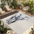 thumbnail image 2 of Outdoor Rug 4x6 ft Retro Watercolor Waterproof Outdoor Patio Rug Mat Non Slip Outside Area Rugs Carpet for RV,Camping,Porch,Deck,Pool,Balconybackyard,Elephant Ivory Texture Gray Brown, 2 of 9