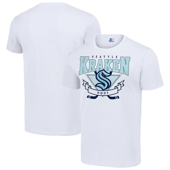 Men's Starter White Seattle Kraken Team Logo Graphic T-Shirt