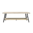 thumbnail image 3 of Artum Hill Hudson Rectangle Whitewash 48" Coffee Table with Storage Shelf and Metal Frame, 3 of 6