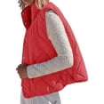 thumbnail image 5 of Women Cropped Lightweight Jacket Sleeveless Button Down Puffer Vest, 5 of 6