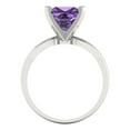 thumbnail image 4 of 2.5 ctw Solitaire Anniversary Ring for Women | Princess Cut Simulated Alexandrite | Hyperallergenic Solid 18K White Gold, 4 of 5