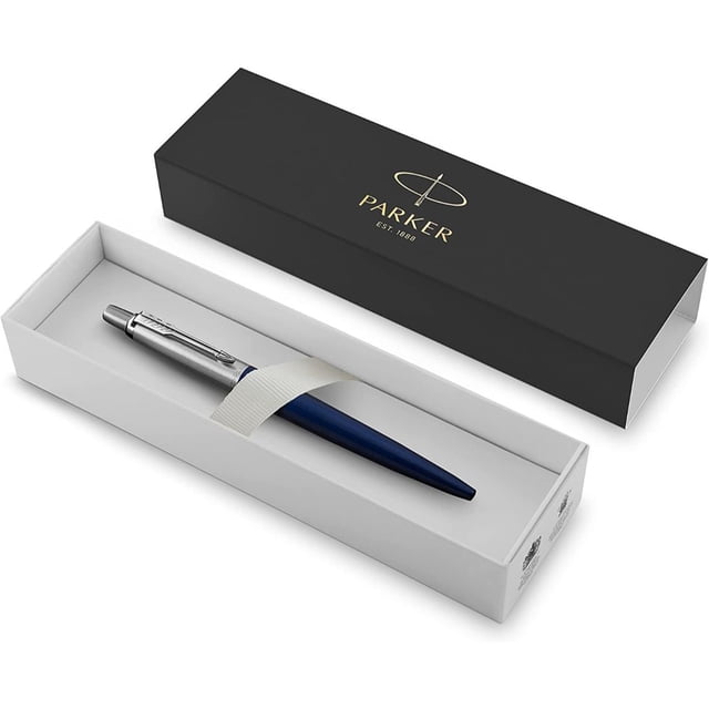 Bolígrafo Parker Jotter Azul Real Terminado En Cromo Tinta Azul Punto Mediano Unisex