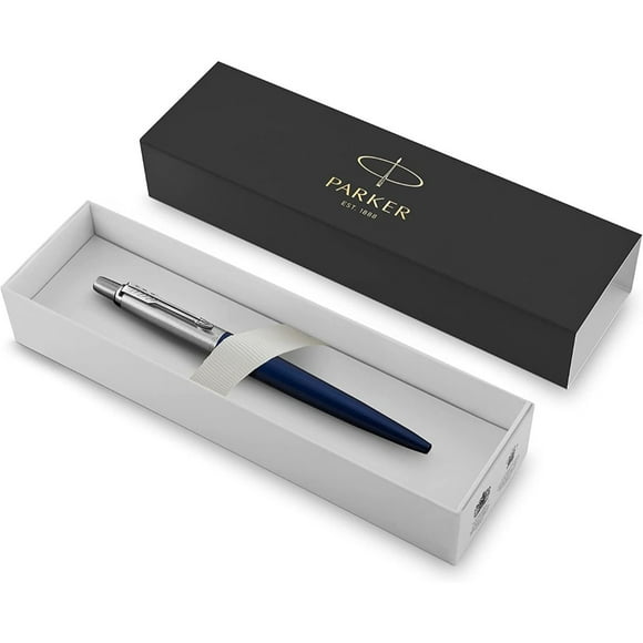 Bolígrafo Parker Jotter Azul Real Terminado En Cromo Tinta Azul Punto Mediano Unisex
