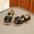 thumbnail image 2 of GiLiling Girls Mary Jane Dress Shoes with Rhinestone Bow Adjustable T-Strap, Closed-Toe PU Upper Non-Slip Rubber Sole School Party Footwear (Black, 11-11.5 Years), 2 of 9