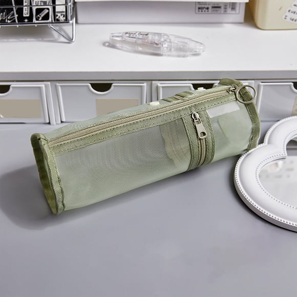 Estuche de Malla Transparente de Gran Capacidad, Minimalista, Estilo Japonés, para Estudiantes, Ideal para Exámenes, Transparente, para Útiles Escolares.