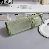 AuroraX Mesh Pencil Pouch,Green,Japanese-Style Pencil Case,Pen Bag