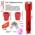 thumbnail image 1 of Outil de Plomberie de Salle de Bain Multifonctionnel 8-en-1: Clé Réglable Robuste avec Grande Ouverture, Manche Court pour Installation d'Évier, Réparation de Tuyaux et Entretien des Fixations de Salle de Bain – Idéal pour Bricolage, 1 of 6