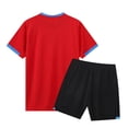 thumbnail image 3 of KPOPLK Boys Athletic Shorts Set Breathable Boys TShirt and Basketball Shorts 2 Piece Outfit Set Size 7-8 Years,Red, 3 of 4