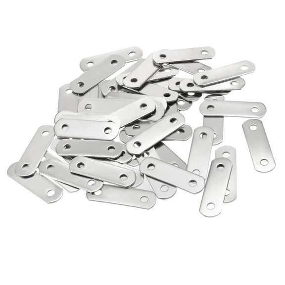 Uxcell Repair Plate, 34mmx10mm, Flat Fixing Mending Corner Brace Bracket Connector 50Pcs