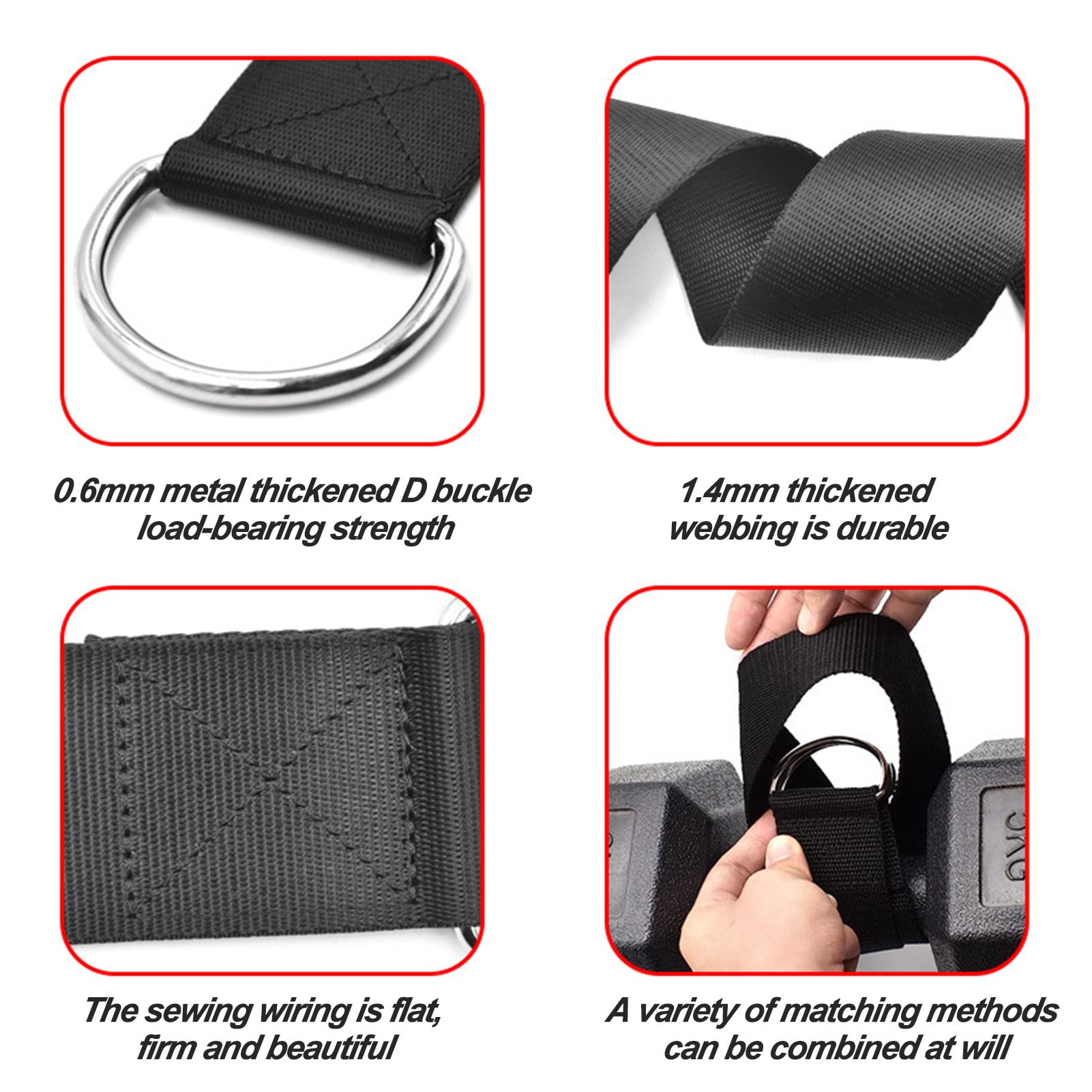 Sportteer Dumbbell Straps Workout Belts 2Pcs T Bar Row Straps Multifunction Fitness Ropes Wear Resistant Strong Load-bearing Dumbbell Straps Barbell Strap