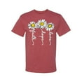 thumbnail image 2 of Faith Hope Love Daisy Flower Christian God Religious Inspirational/Christian Men's Graphic T-Shirt, Vintage Heather Red, X-Large, 2 of 3