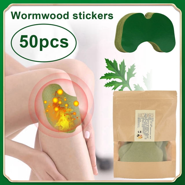 Parche de rodilla Mugwort - Moxibustión caliente para rodilla, columna cervical y lumbar - 50 piezas