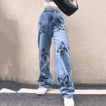 thumbnail image 2 of Ketyyh-chn99 Plus Size Jeans Women High Rise Straight Jeans y2k Bootcut Mid-Rise Stretch Jeans Bule,L, 2 of 4