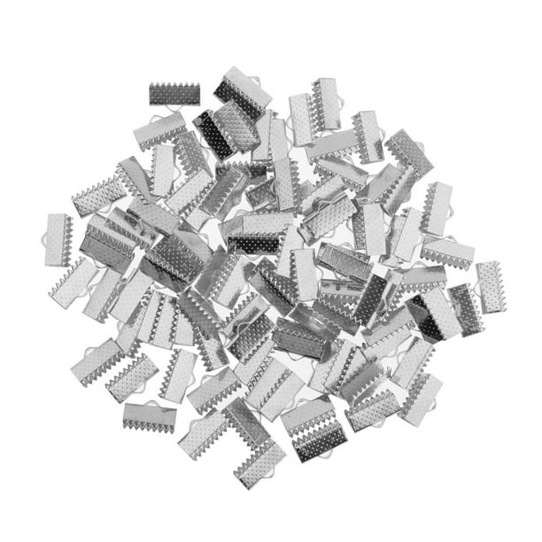 100 piezas de cinta para pulsera, marcapáginas, pinzas para sujetar el cordón, tapas para los extremos 13mm