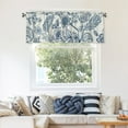 thumbnail image 7 of Blue Floral Valances for Windows - Navy Blue Flower Kitchen Valance Farmhouse Valance Curtain for Bedoom Rustic Floral Light Filtering Valance with Rod Pocket 54 x 18 Inch, 1 Panel, 7 of 7