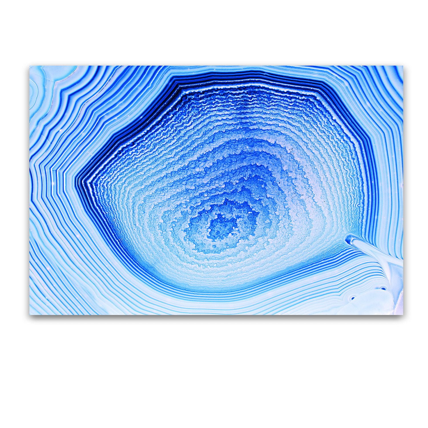 Startonight Tempered Acrylic Glass Wall Art Abstract Theme Blue Agate Artwork 24" x 36