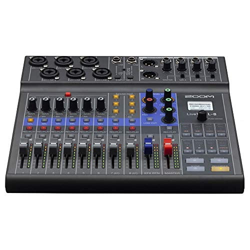 Zoom LiveTrak L8 Podcast Recorder, Battery Powered, Digital Mixer and