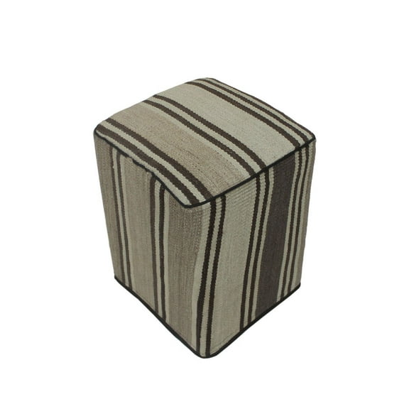 Kilim Pouf Abbott, Beige (12"x12"x17")