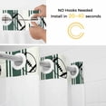 thumbnail image 2 of No Hook Shower Curtain with Snap in Liner, Classic Sports Athletic Football Waterproof Bath Curtain Double Layers with See Through Top Window, Geometric Green Stripes Hotel Shower Curtains 72x84in, 2 of 9