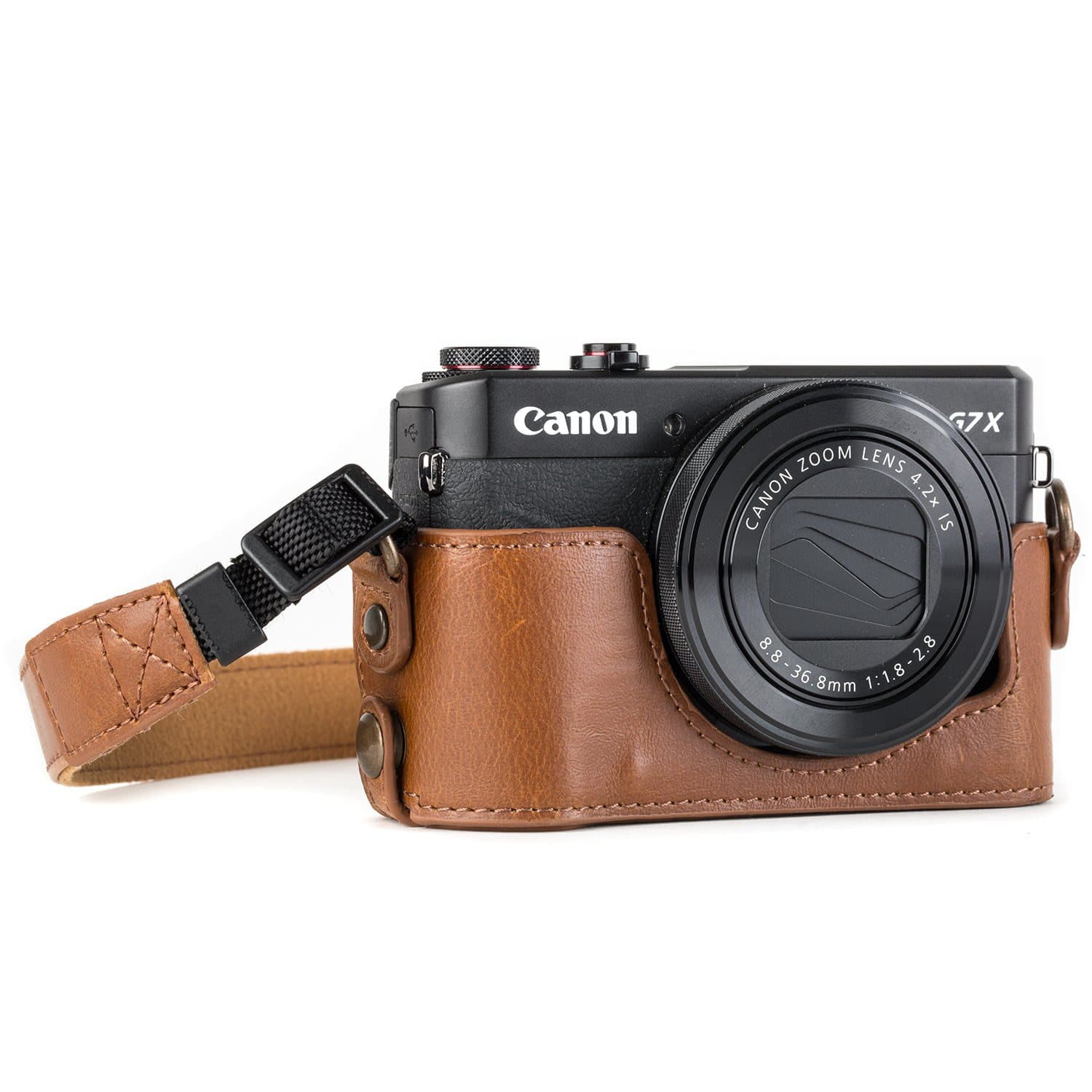 MegaGear Canon PowerShot X Mark II Ever Ready Leather Camera Half Case and Strap - Walmart.com