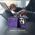 thumbnail image 4 of Allytech iPhone 13 Pro Case with Detachable Magnetic Cards Holder, 2 In 1 Wallet Case Stylish Stand Compatible with Magsafe Shockproof Wallet Mangetic Cover for Apple iPhone 13 Pro - Purple, 4 of 7