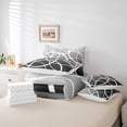 thumbnail image 5 of Manfei Abstract Circle Twin Bedding Sets 7pcs, Gray Black Ombre Bedding Comforter Set, Geometric Line Sheet Sets, Ultra Soft Home Decor, 5 of 7