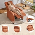 thumbnail image 5 of Alden Design Faux Leather Push Back Theater Recliner Chair with Footrest, Tan, 5 of 10