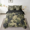 thumbnail image 2 of Castle Fairy Animal Leopard Bedding Comforter Set 7-Piece for Boys Girls,Abstract Geometric King Bedding Sets,Green Camouflage Ultra Soft Bed Sheets,Microfiber Bedroom Decor,Reversible, 2 of 8