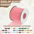 thumbnail image 3 of Uxcell Burlap Wired Ribbon 3" x 10 Yard Wired Edge Ribbon Woven Strap, Pink, 3 of 7