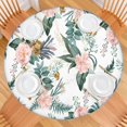 thumbnail image 2 of Pioneer Flower Floral Print Pattern Round Fitted Tablecloth with Elastic Edge,Dining Table Cover Waterproof,Outdoor Round Tablecloth for Camping,Dining,Indoor and Outdoor, 2 of 7