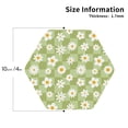 thumbnail image 2 of Naloa Daisies Flowers Leather Coasters for Drinks, Durable Drink Coasters 4 Set for Tabletop Protection, Luxurious Home Décor and Housewarming Gift ( {designName})Hexagon, 2 of 6