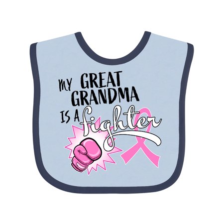 

Inktastic My Great Grandma is a Fighter- Breast Cancer Awareness Gift Baby Boy or Baby Girl Bib