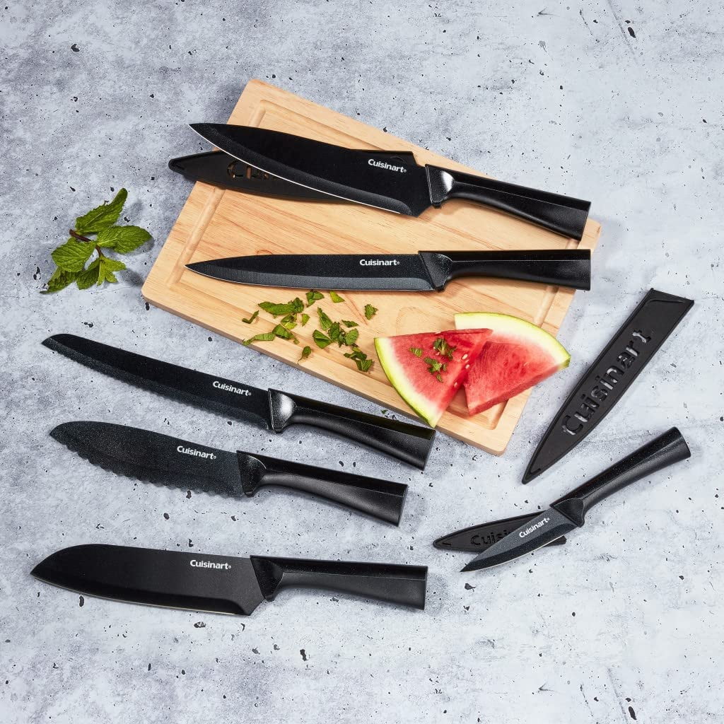 Cuisinart C55-12PMB 12-Piece Metallic Knife Set with Blade Guards, Black