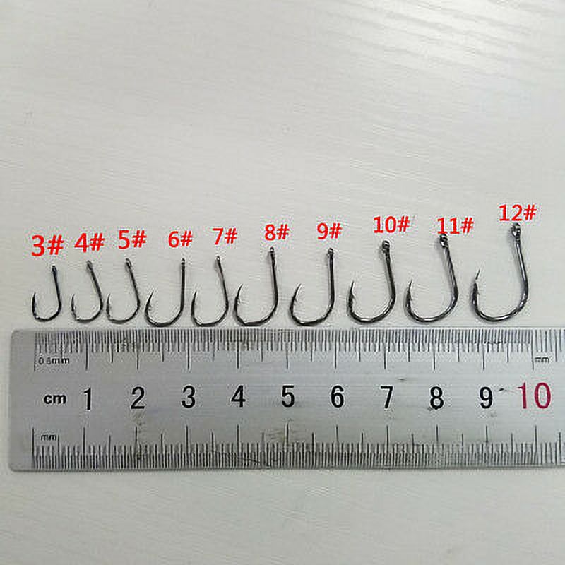 Datingday 100pcs/set mixed size #3~12 high carbon steel carp hole fishing hooks pack - image 2 of 4