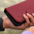 thumbnail image 3 of Caseco Mag-Safe iPhone 14 Leather Wallet Case - Sunset Blvd - Red, 3 of 4